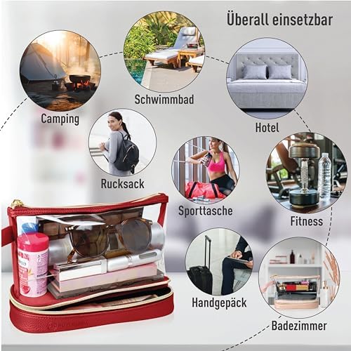 51an ht2sal. ac .jpg BUTLERBELL Transparenter Kulturbeutel | Bliktdicht | Reisegepäck-Damen & Herren (Schwarz) | Flüssigkeiten transportieren