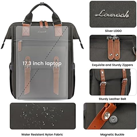 51abursnn8l. ac .jpg LOVEVOOK Damen Wasserdicht Schulrucksack Schwarzujetzt shoppen! OEKO-TEX STANDARD 100