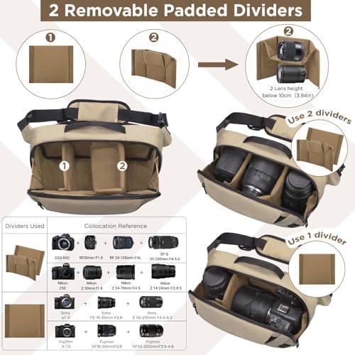 51cggc4frfl. ac .jpg DSLR Kameratasche wasserdicht mit Stativhalterung Umhängetasche für Fotografen (Schwarz)