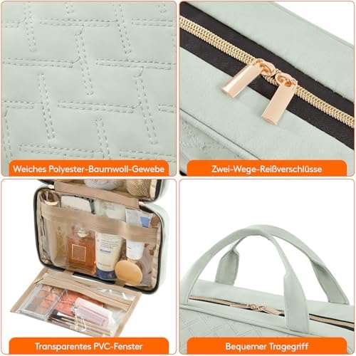 51cjwiscpl. ac .jpg Lifewit Reise Kulturbeutel Damen zum Aufhängen mit Organizer Funktion Groß Pink Recycled Claim Standard 100