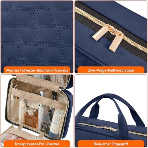 51dnl62vyzl. ac .jpg Lifewit Reise Kulturbeutel Damen zum Aufhängen mit Organizer Funktion Groß Pink Recycled Claim Standard 100