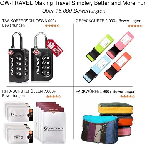 51e2 4xsxal. ac .jpg OW-Travel Koffer Kompression Packwürfel für Reiseurlaub und Business Reisen. 4stückiger Koffer Organizer. Reisetasche Ko