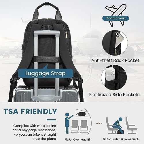 51fltk5pebl. ac .jpg LOVEVOOK Damen Rucksack, 15,6 Zoll Laptop Schulrucksack, Wasserdicht, Reiserucksack, Beige OEKO-TEX STANDARD 100