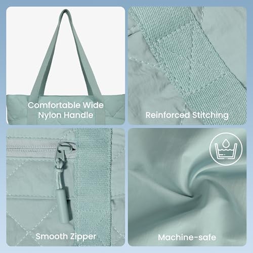 51fr5cixjyl. ac .jpg Befen Puffer Tote Bag Damen Groß Handtasche Sporttasche Tragbare Laptoptasche 15,6 Zoll mit Reißverschluss für Reisen, S