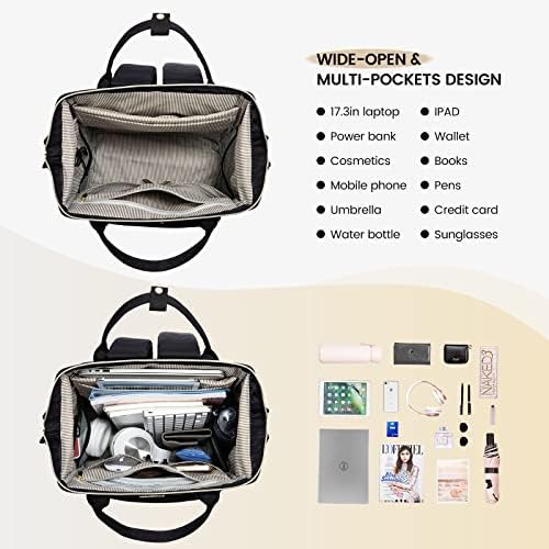 51gjkdhpmal. ac .jpg LVOOK Rucksack Damen 15,6 Zoll Laptop Schulrucksack Wasserdicht mit USB & Laptopfach, ideal für Arbeit, Schule & Uni, Re