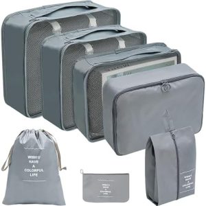 ATLION FüR URLAUB Und REISE PackwüRfel Set Schuhbeutel Kompression Organisatorisch Reise Grey