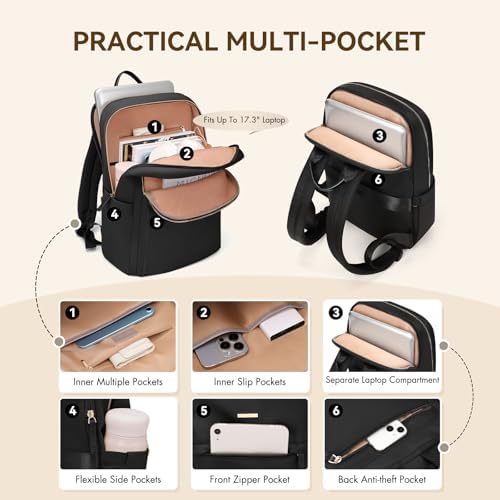 51k6hupqcyl. ac .jpg GOLF QUALITY Damen Schultasche Laptop Rucksack 14 Zoll für Schule und Arbeit mit>Notebookfach 11.3 L Reisegeeignet