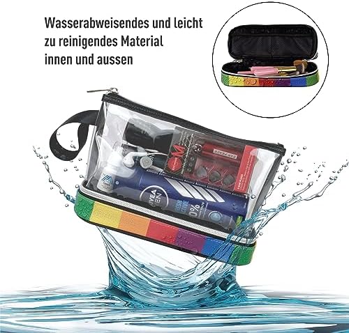 51k6qaqoejl. ac .jpg BUTLERBELL Transparenter Kulturbeutel | Bliktdicht | Reisegepäck-Damen & Herren (Schwarz) | Flüssigkeiten transportieren