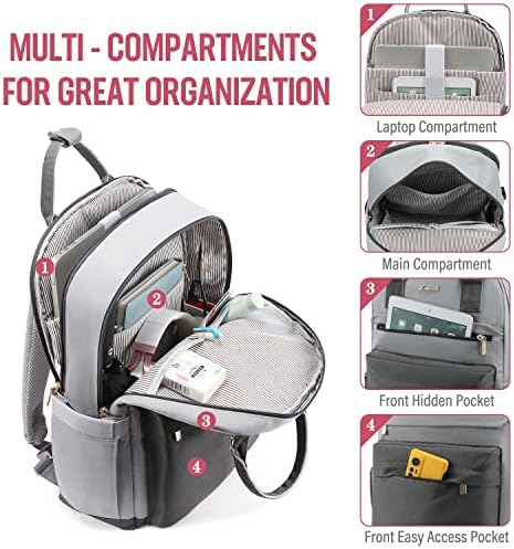 51kekktuekl. ac .jpg Laptop Schulrucksack LOVEVOOK Damen Wasserabweisend Eleganter Schultasche für Schule Uni Reise Khaki Beige