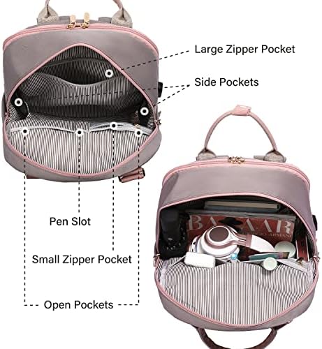 51kmyo dll. ac .jpg Laptop Schulrucksack LOVEVOOK Damen Wasserabweisend Eleganter Schultasche für Schule Uni Reise Khaki Beige