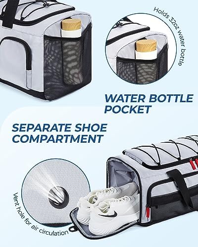 51lnrqlzrll. ac 1.jpg BagSmart Sporttasche Damen und Herren | Sporttasche mit Schuhfach | Wasserdichte Gym Bag | Reisetasche | trainingstasche