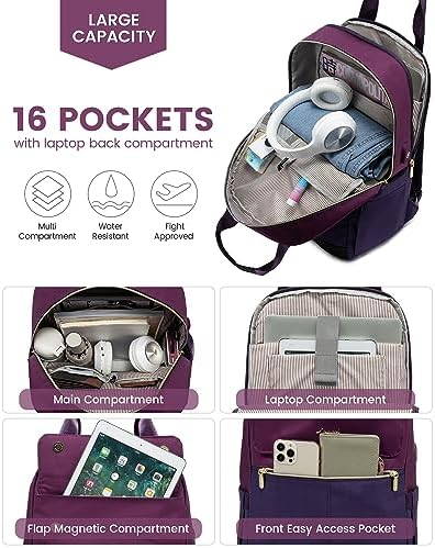 51lisnvt 7l. ac .jpg LOVEVOOK Damen Rucksack, 15,6 Zoll Laptop Schulrucksack, Wasserdicht, Reiserucksack, Beige OEKO-TEX STANDARD 100