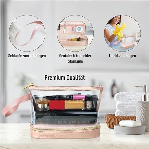 51m18lgukpl. ac .jpg BUTLERBELL Transparenter Kulturbeutel | Bliktdicht | Reisegepäck-Damen & Herren (Schwarz) | Flüssigkeiten transportieren