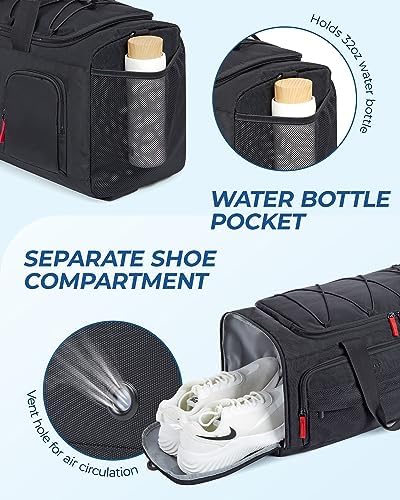 51nsrozzo4l. ac 1.jpg BagSmart Sporttasche Damen und Herren | Sporttasche mit Schuhfach | Wasserdichte Gym Bag | Reisetasche | trainingstasche