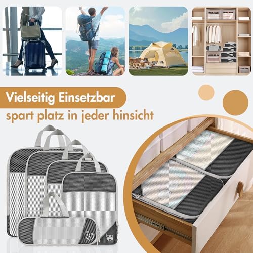 51nzqadv10l. ac .jpg Vonsera Koffer Organizer 10-teilig Wasserdicht Atmungsaktiv Reise Grau