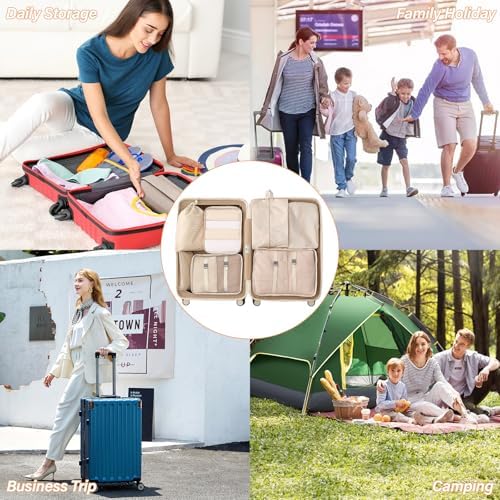 51oze7hl6hl. ac .jpg Gowkeey Koffer Organizer Set, 10 Stück Packing Cubيلde, Packwürfel, Reise Gadgets, Kleidertaschen, Schuhbeutel und Kosme