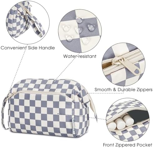 51of2v05dgl. ac 1.jpg Narwey Minzgrün Kulturtasche Damen Reise Make-up-Tasche Weit Offene Tasche Kosmetiktasche