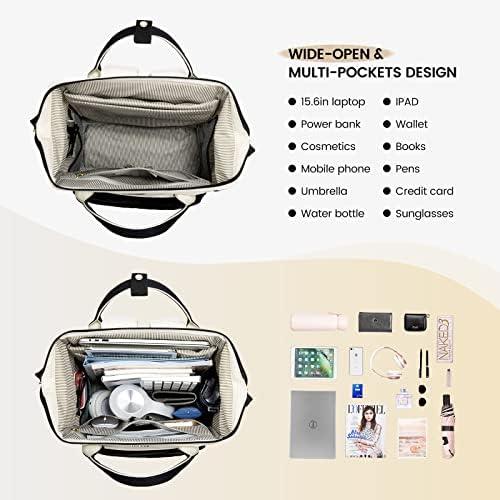 51oyhq8tkll. ac .jpg LVOOK Rucksack Damen 15,6 Zoll Laptop Schulrucksack Wasserdicht mit USB & Laptopfach, ideal für Arbeit, Schule & Uni, Re