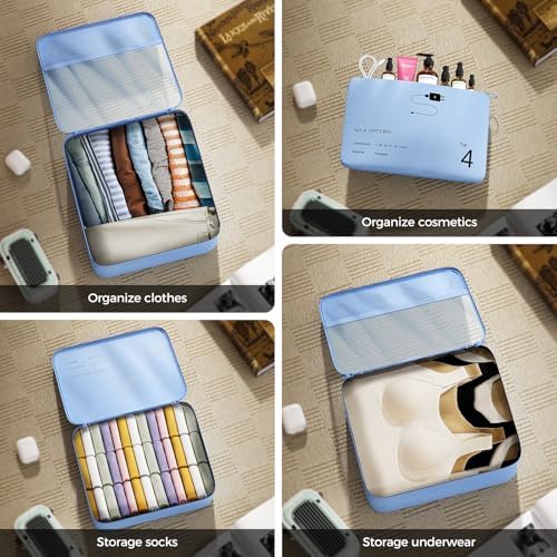 51qcj468hjl. ac .jpg Reise Kleidertaschen Yomisee Packing Cubes Koffer Organizer Beige