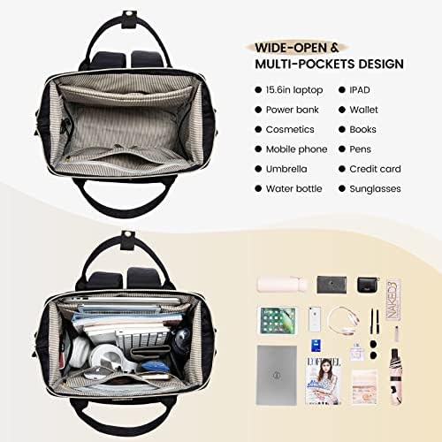 51qhlaodkol. ac .jpg LVOOK Rucksack Damen 15,6 Zoll Laptop Schulrucksack Wasserdicht mit USB & Laptopfach, ideal für Arbeit, Schule & Uni, Re