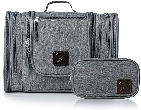 51ryghxiegs. ac 1.jpg Obics Kulturbeutel Gross grau 8L XL - für Herren & Damen - zum Aufhängen & mit Spiegel - 10 Fächer - ideal für Camping &