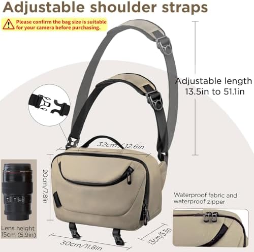 51sauz2qnwl. ac .jpg DSLR Kameratasche wasserdicht mit Stativhalterung Umhängetasche für Fotografen (Schwarz)
