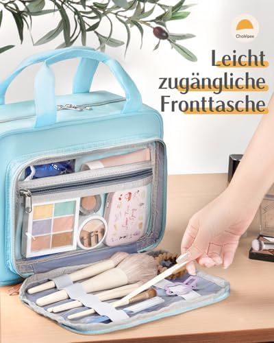 51soe8ggil. ac .jpg Chakipee Wasserdichte Reisekulturbeutel zum Aufhängen für Damen – Leichte Waschtasche mit Klarfenster, Ideal für Make-up