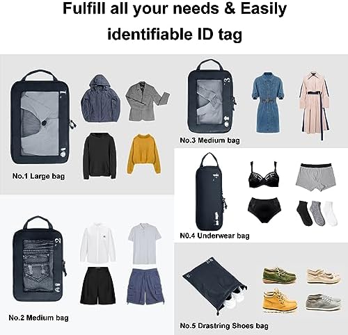 51t7kgnnoil. ac .jpg ECOHUB 5 Teilige Kompression Koffer Organizer Set für Reiseglobalrecyclemax