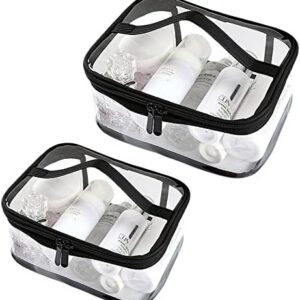 Kememo Transparent Kulturtaschen für Reisen und Make-uputower Wasserdichte Reißtasche mit Griff und Griff für Reisebeute