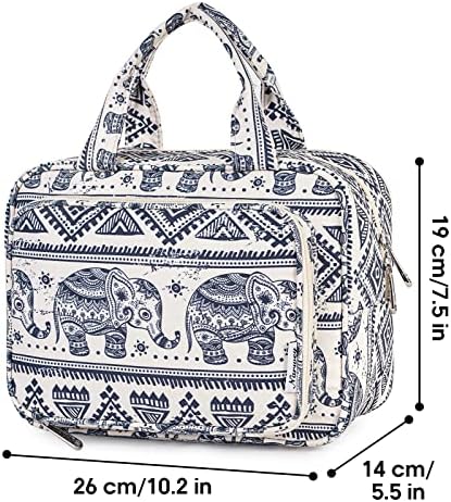 51tvpgw1dnl. ac .jpg Narwey Damen Waschtasche Groß & Kosmetiktasche für Herren & Kinder (Kleine Graublaue Blume)