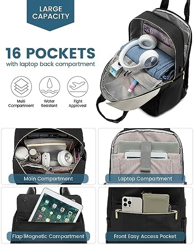 51u36apcuvl. ac .jpg LOVEVOOK Damen Rucksack, 15,6 Zoll Laptop Schulrucksack, Wasserdicht, Reiserucksack, Beige OEKO-TEX STANDARD 100