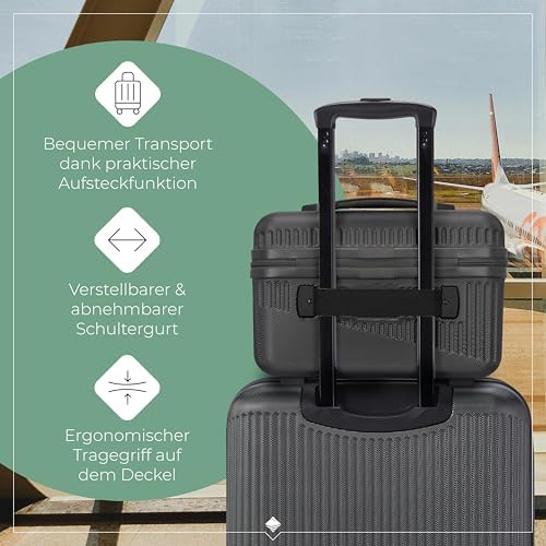 51uidf2ofpl. ac .jpg Travelite Beautycase Hartschale Handgepäck, 36 cm, 17 Liter - Kosmetikkoffer mit Organizer- und Aufsteckfunktion für Rei