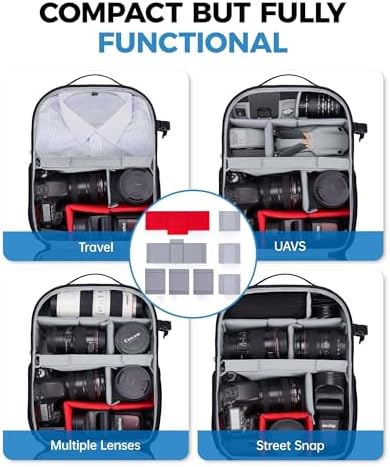 51x8qv28ltl. ac 1.jpg **Bagsmart Kamerarucksack Wasserdicht zur fotografischen Reise für Fotografen** | **Bagsmart Spiegelreflex Kameratasche