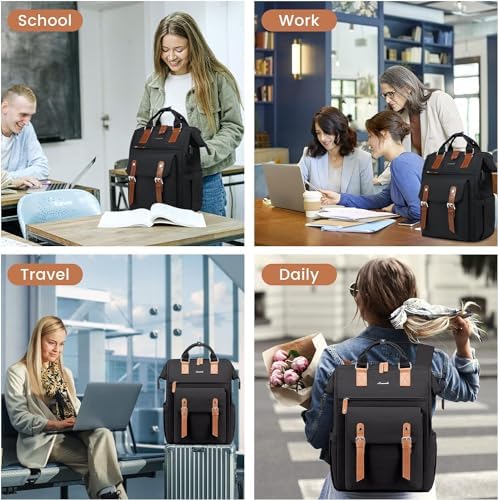 51xuj4jaqdl. ac .jpg LOVEVOOK Damen Wasserdicht Schulrucksack Schwarzujetzt shoppen! OEKO-TEX STANDARD 100