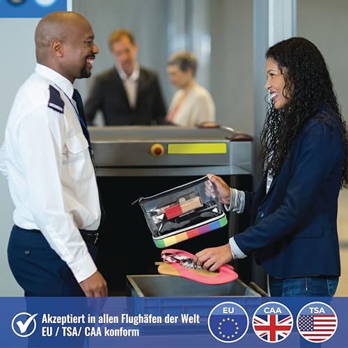 51xvf yh jl. ac .jpg BUTLERBELL Transparenter Kulturbeutel | Bliktdicht | Reisegepäck-Damen & Herren (Schwarz) | Flüssigkeiten transportieren