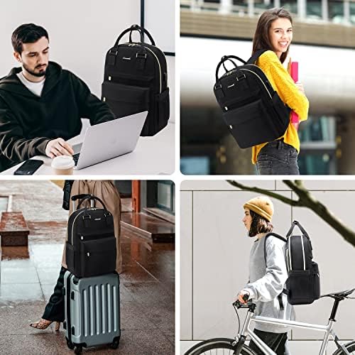 51y5qa3wmgl. ac .jpg Laptop Schulrucksack LOVEVOOK Damen Wasserabweisend Eleganter Schultasche für Schule Uni Reise Khaki Beige