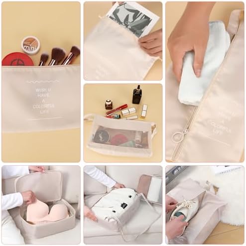 51anaygte1l. ac .jpg Gowkeey Koffer Organizer Set, 10 Stück Packing Cubيلde, Packwürfel, Reise Gadgets, Kleidertaschen, Schuhbeutel und Kosme