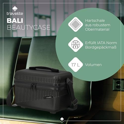 51bkdfkgksl. ac .jpg Travelite Beautycase Hartschale Handgepäck, 36 cm, 17 Liter - Kosmetikkoffer mit Organizer- und Aufsteckfunktion für Rei