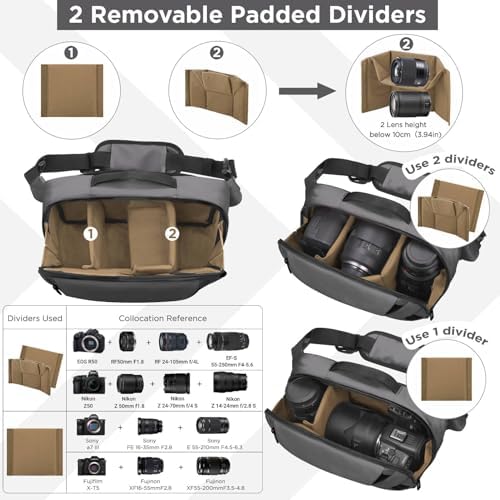 51bgo45bu l. ac .jpg DSLR Kameratasche wasserdicht mit Stativhalterung Umhängetasche für Fotografen (Schwarz)