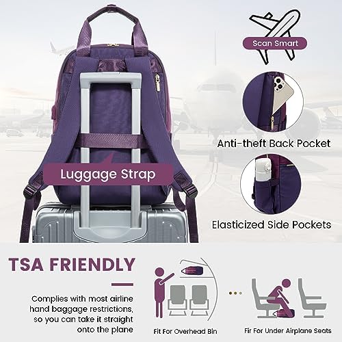 51cq71q2tl. ac .jpg LOVEVOOK Damen Rucksack, 15,6 Zoll Laptop Schulrucksack, Wasserdicht, Reiserucksack, Beige OEKO-TEX STANDARD 100