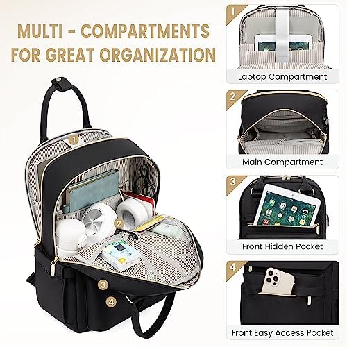 51dua64kn0l. ac .jpg Laptop Schulrucksack LOVEVOOK Damen Wasserabweisend Eleganter Schultasche für Schule Uni Reise Khaki Beige