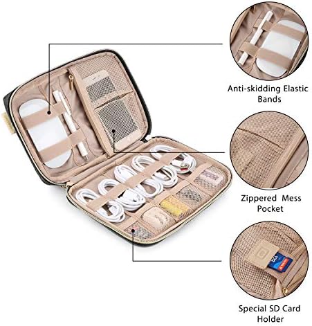 51edazy4grl. ac 2.jpg bagsmart Elektroniktasche, Powerbank und USB-Sticks, Reisefremden, Flugzeug, moderne Design, 2-Schwarz