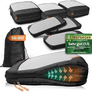 LOONARA Travel Compression Packing Cube Set für mehr Platz im Koffer & Backpack - Packwürfel Compression zur Optimierung