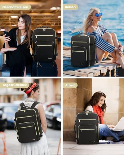 51fkrrdy09l. ac .jpg LARGE LOVEVOOK Rucksack Handgepäck Flugzeug, Reiserucksack Damen, 45x36x20 L Laptop 17 Zoll, Beige