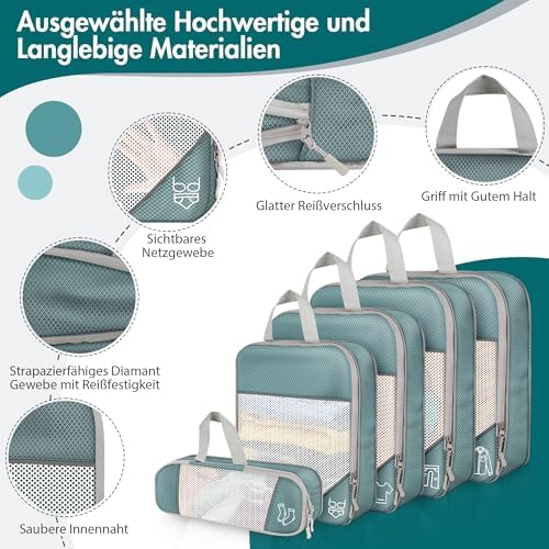 51g9tgpc7l. ac .jpg Vonsera Koffer Organizer 10-teilig Wasserdicht Atmungsaktiv Reise Grau