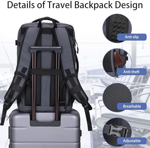 51gvehzyewl. ac .jpg HOMIEE Reiserucksack 40L Herren Wasserdicht Laptoprucksack Kabinenrucksack Trip Weekender Trip Camping