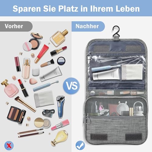 51h8xftic9l. ac .jpg C-easb Kulturtasche zum Aufhängen für Badezimmer, gehende Reise-Kulturtasche für Damen und Herren