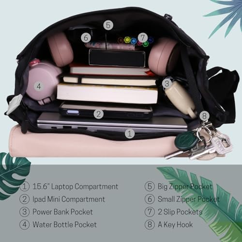 51hshc5hftl. ac .jpg ITSHINY Rucksack Damen Wasserdicht Anti Diebstahl 16L für Ausflüge Uni Schule & Büro - Laptopfach 15,6 Zoll