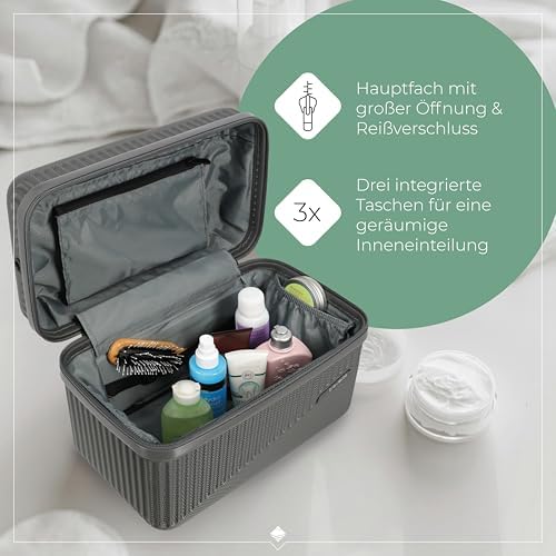 51hsr1ak6yl. ac .jpg Travelite Beautycase Hartschale Handgepäck, 36 cm, 17 Liter - Kosmetikkoffer mit Organizer- und Aufsteckfunktion für Rei