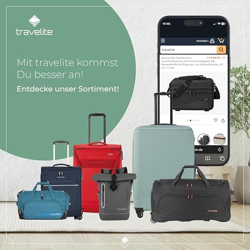 51henvvskhl. ac .jpg Travelite Beautycase Hartschale Handgepäck, 36 cm, 17 Liter - Kosmetikkoffer mit Organizer- und Aufsteckfunktion für Rei